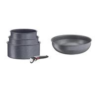 Tefal Ingenio Natural On Batterie de cuisine 4 pièces, Revêtement antiadhésif, Induction, L7669253 & Ingenio Natural Force Poêle Wok 26 cm, Noir, Antiadhésive, Induction, L3967702