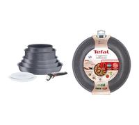 Tefal Ingenio Natural On Batterie de cuisine 8 pièces, Revêtement antiadhésif, Induction, L7669802, Gris,noir & Ingenio Natural Force Poêle Wok 26 cm, Noir, Antiadhésive, Induction, L3967702