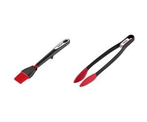 Tefal Ingenio Pinceau Silicone, Manche Anti-dérapant, Ustensile de Cuisine & K2060714 Ingenio Pince à Aliments en Silicone avec Fermoir résistant jusqu'à 250°C ustensile Noir et Rouge de Cuisine