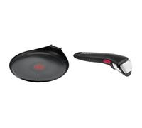 Tefal Ingenio Poêle à crêpe 27 cm, Non induction, Revêtement antiadhésif, Empilable & Ingenio Poignée amovible noire, Empilable, Verrouillage sécurité 3 points