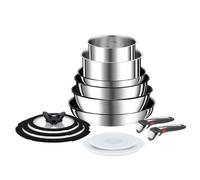 Tefal Ingenio Préférence Inox + antiadhésif Batterie de cuisine 13 pièces Induction Batterie de cuisine 13 pièces : Poêles 24/28 cm + Poêle wok 26 cm + Sauteuse 24 cm + Casseroles non revêtues 16/20 c