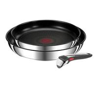 Tefal Ingenio Lot de 2 poêles 24/28 cm + poignée amovible, Induction, Acier inoxydable, Revêtement antiadhésif, Empilable, Compatible lave-vaisselle, Fabriqué en France, Preference On L9749302