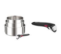 Tefal Ingenio Preference On L898S3 Lot de 4 casseroles avec poignée amovible & Ingenio Poignée amovible noire, Empilable, Amovible, Verrouillage sécurité 3 points, Garantie 10 ans, Expertise