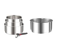 Tefal Ingenio Preference On L898S3 Lot de 4 casseroles avec poignée amovible & Ingenio Preference Casserole 22 cm, Empilable, Acier inoxydable, Induction, Polyvalence, Gain de place