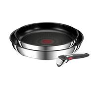 Tefal Ingenio Lot de 2 poêles 24/28 cm + poignée amovible, Induction, Acier inoxydable, Revêtement antiadhésif, Empilable, Compatible lave-vaisselle, Fabriqué en France, Preference On L9749302