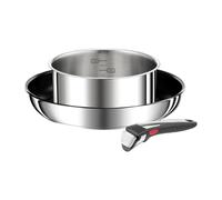 Tefal - Ingenio Preference On Lot Poêle et Casserole - 3 pièces | Système breveté à poignée amovible - Cuisson induction - Four et frigo - Revêtement Titanium 6X - Gain de place empilable