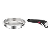 Tefal Ingenio Preference Poêle 24 cm, Empilable, Acier inoxydable, Induction, Polyvalence, Gain de place L9720402 & Ingenio Poignée amovible noire, Empilable, Amovible, Verrouillage sécurité