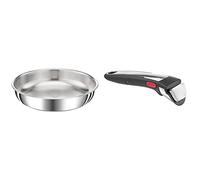 Tefal Ingenio Preference Poêle 28 cm, Empilable, Acier inoxydable, Induction, Polyvalence, Gain de place L9720602 & Tefal Ingenio Poignée amovible Premium noire, Bakelite, 4.5 x 0.03 x 17.5 cm