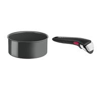 Tefal Ingenio Renew Casserole 20 cm, Revêtement céramique antiadhésif, Recy Cuisson saine & Ingenio Poignée amovible noire, Empilable, Verrouillage sécurité 3 points