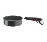 TEFAL Ingenio Renew Sauteuse 24 cm, Induction, Revêtement céramique antiadhésif, Recy Ingenio Poignée amovible noire, Empilable, Verrouillage sécurité 3 points