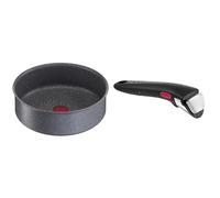 Tefal Ingenio Sauteuse 24 cm, Induction, Revêtement antiadhésif, Compatible lave-vaisselle & Ingenio Poignée amovible noire, Empilable, Verrouillage sécurité 3 points