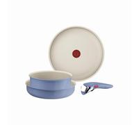 Tefal Ingenio Serenity, Batterie de cuisine 4pièces, Revêtement antiadhésif, Poignée amovible sécurisée, Design empilable, BLUE CALM