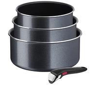Tefal L15890 Ingenio XL Force Lot de 4 casseroles empilables avec revêtement anti-adhésif et indicateur de température Gris/bleu Compatible tous feux sauf induction