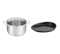 Tefal Intuition XL Marmite 36 cm / 17.5 L, Induction, Acier inoxydable 18/10, Garantie 5 ans & Ingenio Poêle à crêpe 27 cm, Induction, Revêtement antiadhésif, Fonte d'aluminium, Empilable