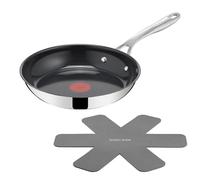 Tefal - Jamie Oliver by Direct Cook Poêle Acier Inoxydable - 24cm | Poêle céramique induction compatible tous feux et four 250°C - Surface antiadhésif durable avec indicateur Thermo-Spot