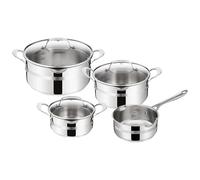 Tefal - Jamie Oliver Cook Smart Batterie de cuisine en - 7 pièces - Inox | Batterie de cuisine inox compatible induction - Couvercles égouttoirs et graduations pour cuisiner avec précision