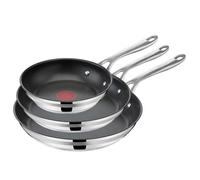 TEFAL Jamie Oliver Cook Smart Set de poêles 20/24/28 cm E310S3 Safe Titanium 2 x revêtement anti-adhésif Thermo-Signal, technologie à induction intégrée, poignée ergonomique