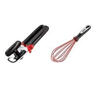 Tefal K2070514 Ingenio Ouvre-Boîte de conserve ustensile de cuisine noir et rouge & K2071714 Ingenio Fouet en Silicone anti-rayure ustensile de cuisine noir et rouge résistant
