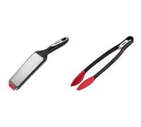 Tefal K2070714 Ingenio Râpe à fromage à Main à deux lames ustensile de cuisine résistant noir et rouge sans bisphénol A avec insert en silicone & INGENIO ACCESSOIRES Pince à aliments