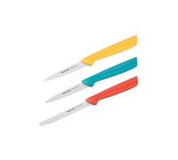 Tefal K273S3 Set de Couteaux Colorfood 3 pièces, Couteau Universel (10 cm) / Éplucheur (8 cm) Dentelé, Éplucheur lisse (8 cm), Acier Inoxydable Allemand, Résistant à la Corrosion, Ergonomique, Sûr