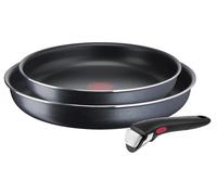 TEFAL | L1589132 Ingenio XL Force | Set de poêles à frire | Poêle à frire | Diamètre 24/28 cm | Poignée amovible | Noir