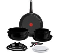 Tefal L27094, Ensemble mixte, Noir, Aluminium, Céramique, Noir, Verre
