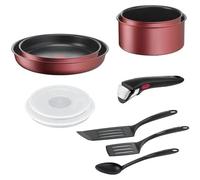TEFAL L3989502 INGENIO DAILY CHEF Rouge Surprise Set 10 pieces, revetement antiadhésif, tous feux dont induction