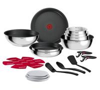 Tefal L966SK, Ensemble polyvalent, Noir, Acier inoxydable, Acier inoxydable, Revêtement en titane, Amovible, Céramique, Électrique, Gaz, Halogène, Induction