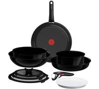 Tefal L97095, Ensemble de batterie de cuisine, Noir, Aluminium, Céramique, Noir, Verre
