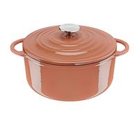 Tefal Lov Cocotte ronde 25 cm en fonte d’acier, Induction intégrale + four, Revêtement intérieur émaillé, Robuste et écodesign, Cuisine saine, Ebook de recettes inclus, Terracotta E2600405