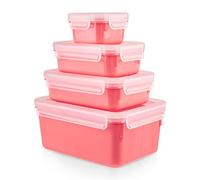 Bocal de rangement MASTER SEAL COLOUR EDITION N1030910 , set de 4 pc, corail rouge, plastique, Tefal