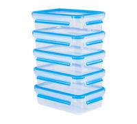 TEFAL MASTERSEAL FRESH 0,8 L, Lot de 5 boîtes alimentaires rectangulaires en plastique, Hermétique, Compatible micro-ondes