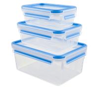 Tefal MASTERSEAL FRESH Lot de 3 boîtes rectangulaires de conservation alimentaire Set 3 boîtes rectangulaires 2.30 L + 1 L + 0.55 L