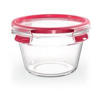 Tefal Masterseal Fresh Verre, Boîte alimentaire ronde 0,9 L, Conservation des aliments, Empilable, Compatible four et congélateur N1040410, Transparent