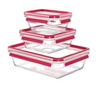 Tefal Boîte à lunch en verre MasterSeal. lot de 3 Rouge