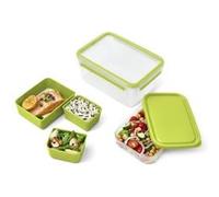 Tefal Masterseal To Go Boîte A Repas 2,3 L, 3 Compartiments, 100% Hermétique, Sans Bpa, Garantie 30 Ans N1071610 Vert, Transparent G