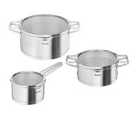 Tefal Nordica Batterie de cuisine 6p Inox Induction Couvercles égouttoirs Lot 6 pièces Casserole 16 cm Faitouts 20/24 cm couvercles