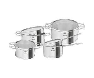Tefal Nordica Batterie de cuisine 8p Inox Induction Couvercle égouttoir Lot 8 pces Casserole 16 cm Faitouts 18/20/24 + 4 couvercles