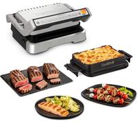 TEFAL OptiGrill 4in1 GC774D30, Noir, Argenté, Rectangulaire, Boutons, 1 zone(s), Charnière, Statut