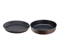 Tefal Perfectbake Moule A Tarte 27cm Aluminium 100% Recyclé J5548302 & PERFECTBAKE Moule A Manqué 24cm, aluminium 100% recyclé J5549602