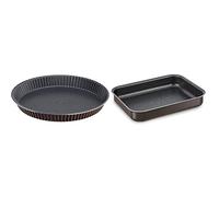 Tefal Perfectbake Moule A Tarte 30cm Aluminium 100% Recyclé J5548402, fabriqué en France & Success Plat Mini Four Aluminium J1600502, fabriqué en France