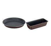 Tefal Perfectbake Moule A Tarte 30cm Aluminium 100% Recyclé J5548402 & Perfectbake Moule A Cake 28cm Aluminium 100% Recyclé J5547302