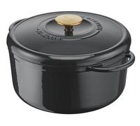 Tefal Pierre Gagnaire Héritage Cocotte en fonte d’acier 25 cm (5 L), Induction, Revêtement émaillé, Couvercle spécial condensation, Rétention de chaleur, Cuisson lente, Gris brillant E2570404