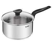 Tefal - Primary Casserole Acier Inoxydable avec Couvercle - 20 cm - 3 L | Casserole pour mijoter - Bouillir et préparer des sauces - Compatible tous feux dont induction - Graduations - Lave-vaisselle