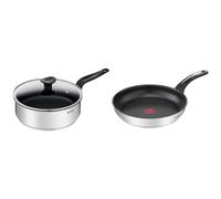 Tefal Primary sauteuse 24cm + couvercle verre, Garantie 10 ans, Acier inoxydable de première qualité & Emotion Poêle 20 cm, Revêtement antiadhésif, Garantie 10 ans, Diffusion de chaleur homogène