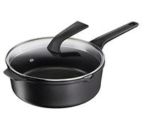 Tefal Robusto E24933 Sauteuse en fonte d'aluminium 26 cm avec couvercle | Nettoyage facile | Revêtement antiadhésif | Indicateur de température | Signal thermique | Passe au lave-vaisselle |