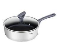 Tefal Sauteuse 24 cm, Induction, Revêtement intérieur antiadhésif, Acier inoxydable, Garantie 10 ans, Bords verseurs, Poignées ergonomiques isolantes, Poêle, Casserole, Daily Cook G7133244