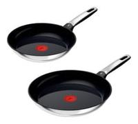 Ensemble de poêles Tefal Emotion, en acier inoxydable, 2 pièces (diamètre 28 cm, diamètre 24 cm)