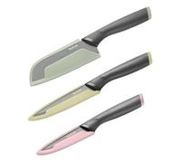 Tefal Slicy Set de 3 Couteaux, Santoku, Office, Eplucher, Protection Lame | Coupe Précise, Hacher, Couper, Eplucher, Couteaux de cuisine, Manche ergonomique K4313S04