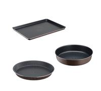 Tefal Success Moule à tarte 30cm chocolat J1608402 + Plaque à pâtisserie chocolat J5547002 + Moule à manqué 24 cm J1609602